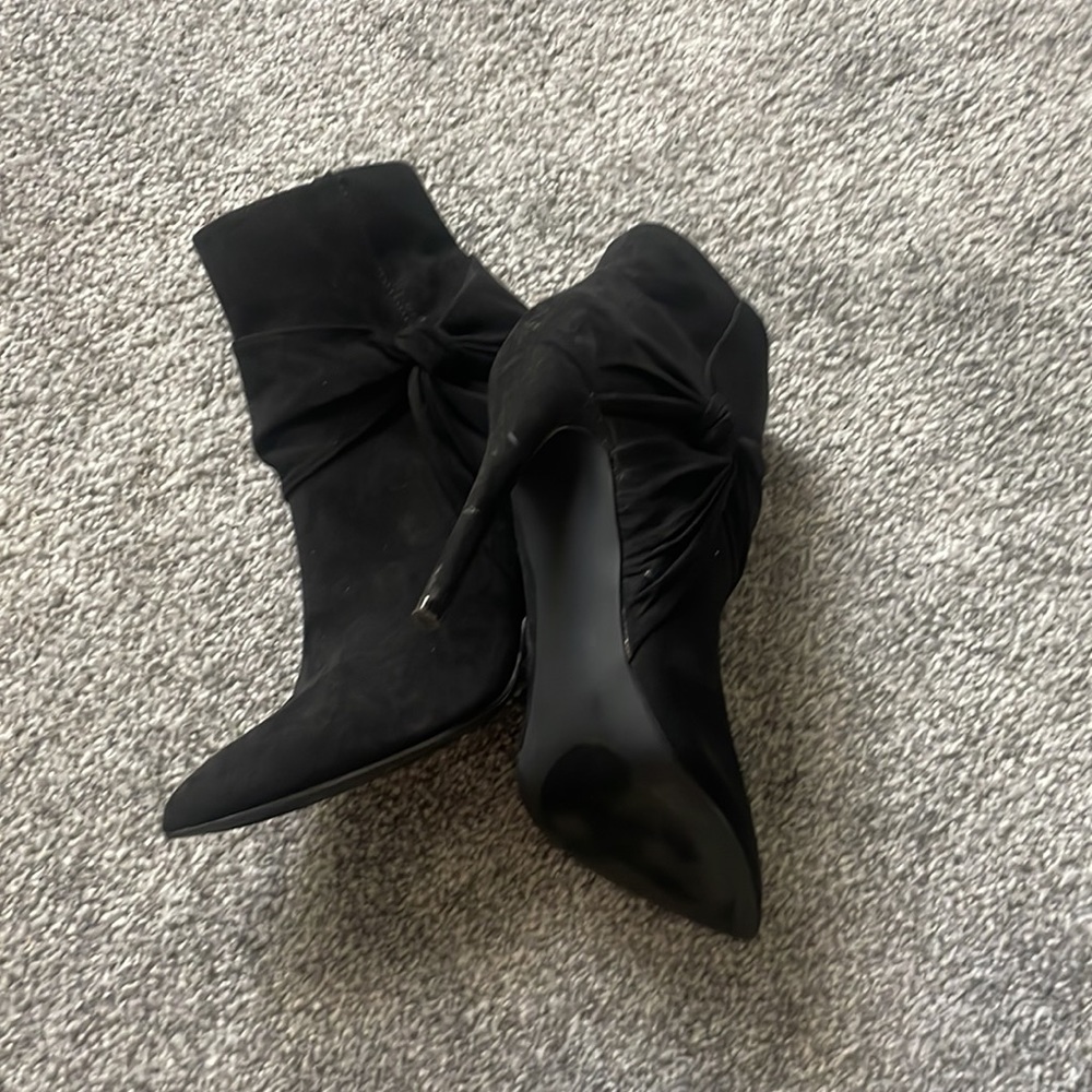 Black velvet booties